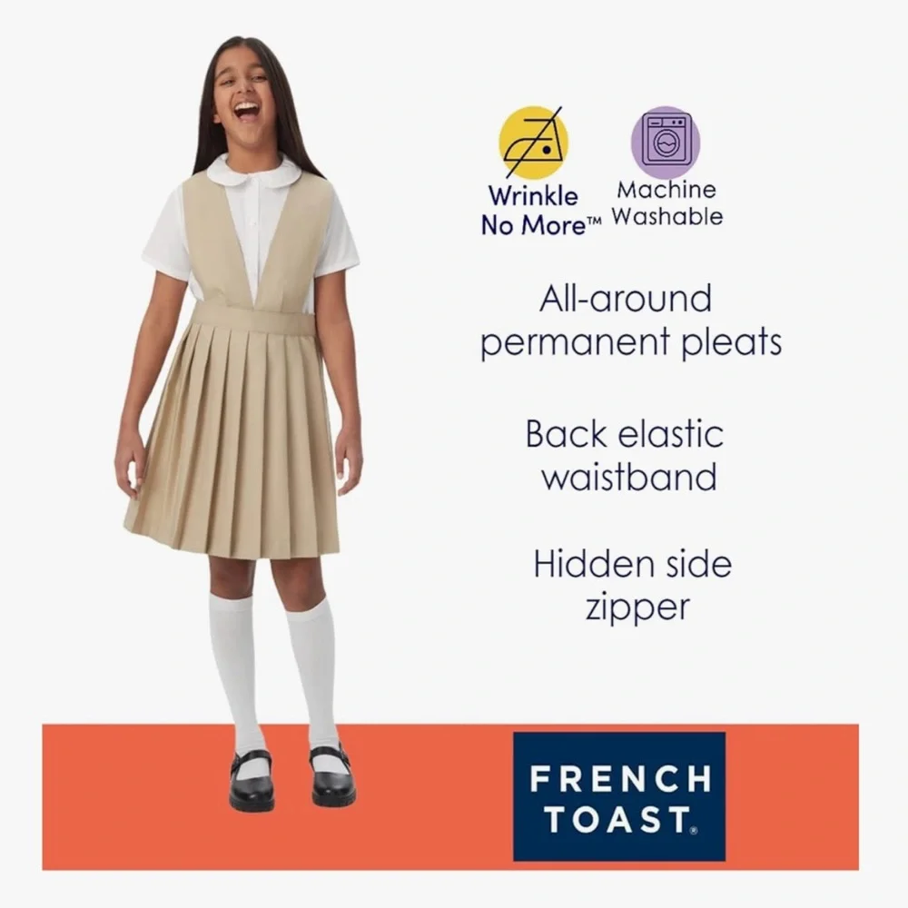 NWT- French Toast Navy Pleated Girls Dress Uniform Size 8